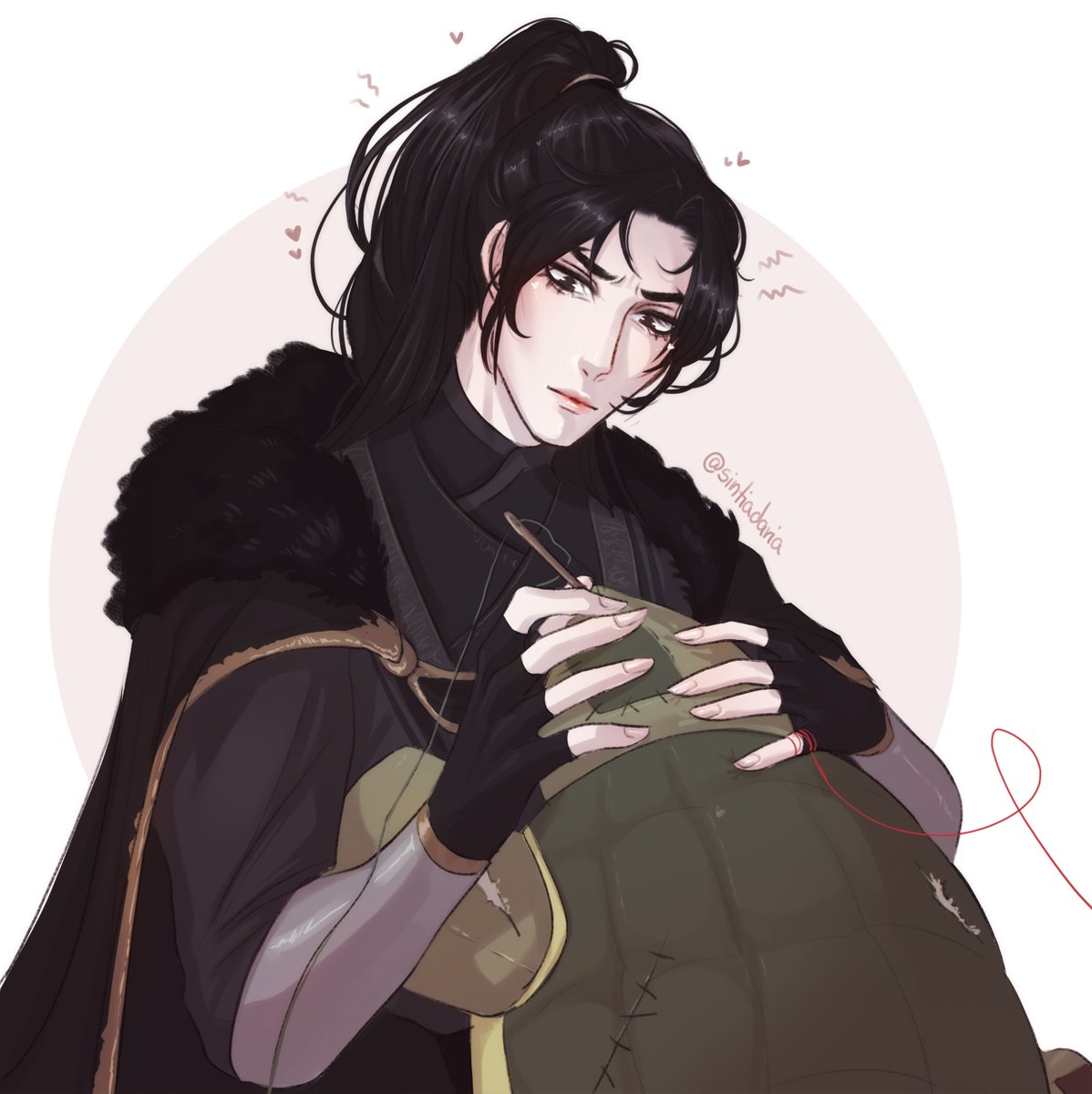 sintiadaria's tweet photo. Stepdad is very focused on patching up Wangba's Army mascot plushie. I wonder for who...🖤💙
#ximang #RemnantsOfFilth #余污 #yuwu https://t.co/qeSpceYI3C