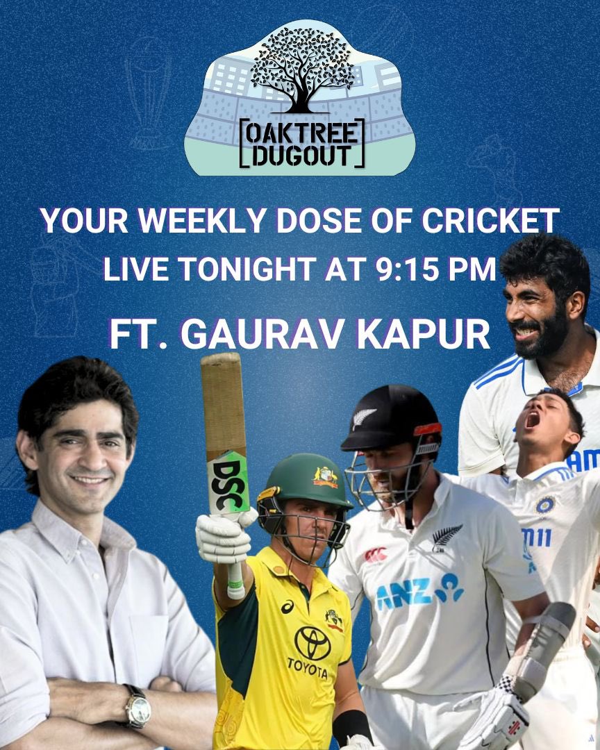 Join @gauravkapur and Team Oaktree for this week's cricketing action! youtube.com/watch?v=x19UI-… #INDvENGTest #Cricket #TeamIndia