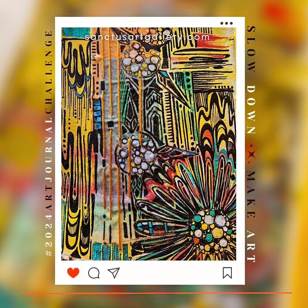 StudioLams's tweet photo. This week's art journal page is a little bit of pop art play. Experimented first with watercolors, hand painted sheer fabric, and threads. Then more fun with the paint markers. 

Follow me for more ideas and inspiration. 

#2024artjournalchallenge #artis… https://t.co/e5Mm9aYFEI https://t.co/3BwHgsgPYe