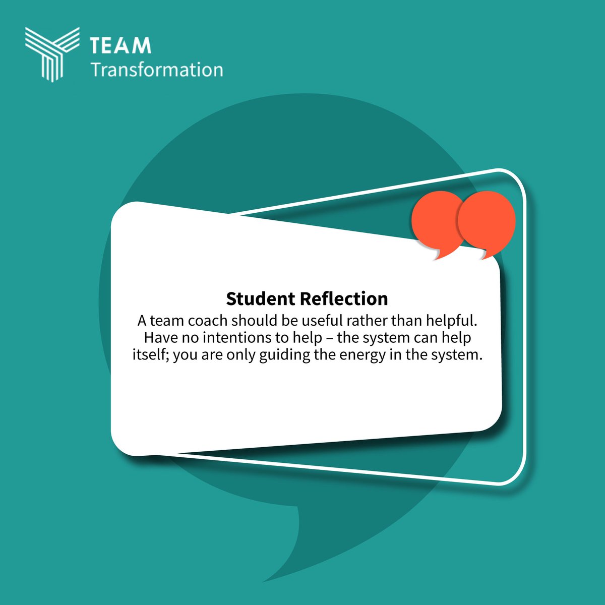💪 Empower your team with the guidance they need to thrive. As a team coach, your role is to be useful, not just helpful. Guide the energy within the system to unlock its full potential. Let's redefine coaching together. 

#StudentReflection #TeamCoaching #EmpowerTeams