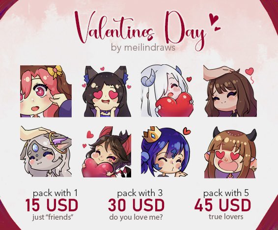 meilindraws's tweet photo. Valentines day is coming ~

Let’s share the love! 💕 

Order here: https://t.co/h2VxOlZ0kx
#valentines #valentinesdaygift #valentinesday2024 https://t.co/6IatCRdimk