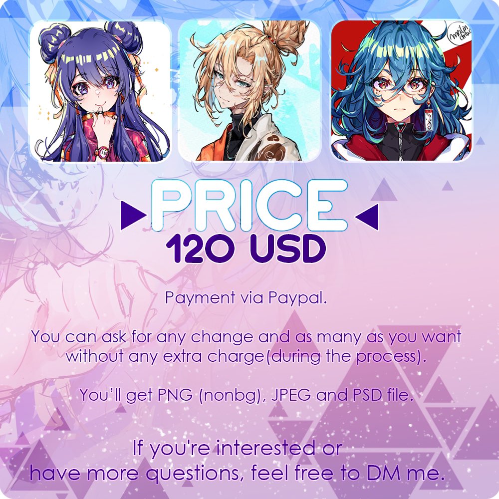 meilindraws's tweet photo. My #commissions are open now! ✨☺️

Order here:
Bustup commissions: https://t.co/pf8ZWUCVOe
Emote commissions: https://t.co/h2VxOlZ0kx

If you have any questions, please let me know! ✨ https://t.co/ghArJSALmr