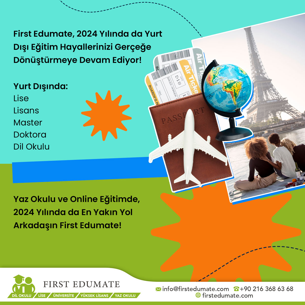 First Edumate, 2024 Yılında da Yurt Dışı Eğitim Hayallerinizi Gerçeğe Dönüştürmeye Devam Ediyor!

Bilgi İçin:

📩 info@firstedumate.com
🔗 firstedumate.com

#yurtdisiegitim #yurtdisiegitimdanismanligi #egitim #dilegitimi #dilokulu #master #lisans #firstedumate #keremöziş