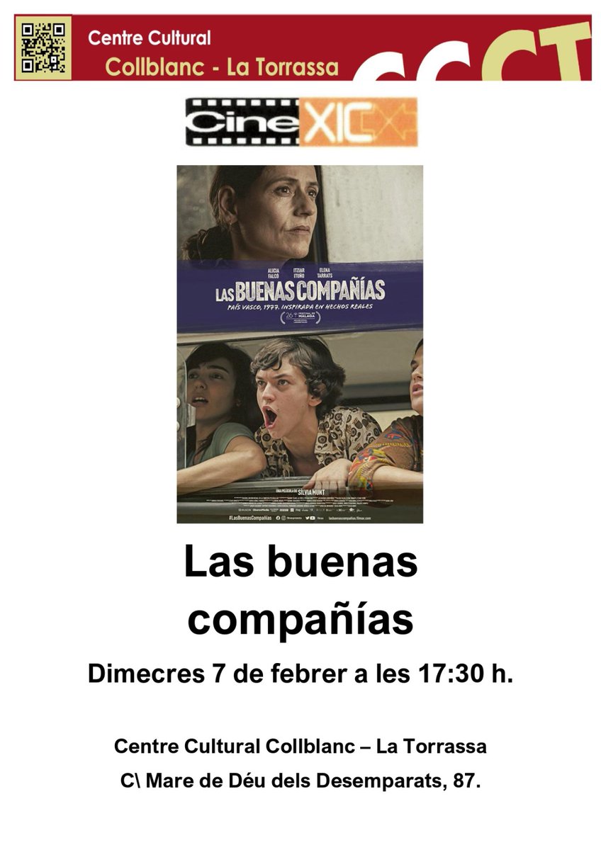 Podéis acudir a ver esta película el 7/2/24 a las 17:30h en la regiduría del barrio 
C/Mare de Deu Dels Desemparats 85