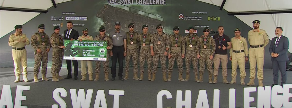 haskologlu's tweet photo. Birleşik Arap Emirlikleri'nde düzenlenen ‘SWAT Challenge 2024’ yarışmasında, Türk Özel Harekat Polisi 3. oldu.

1- Kazakistan Sunkar Takımı 🇰🇿
2- Kazakistan Sarder Takımı 🇰🇿
3- Türk Özel Harekatı - A Takımı 🇹🇷 https://t.co/lSVWQmMz6S