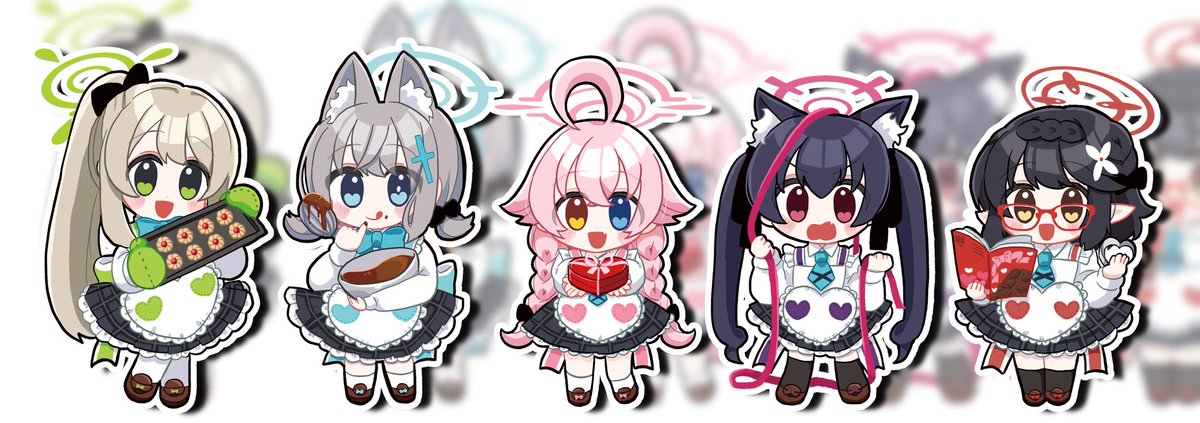 ホシノ(ブルーアーカイブ) ,黒見セリカ(ブルアカ) ,砂狼シロコ(ブルアカ) 「バレンタインアビドス 」|こくもすのイラスト