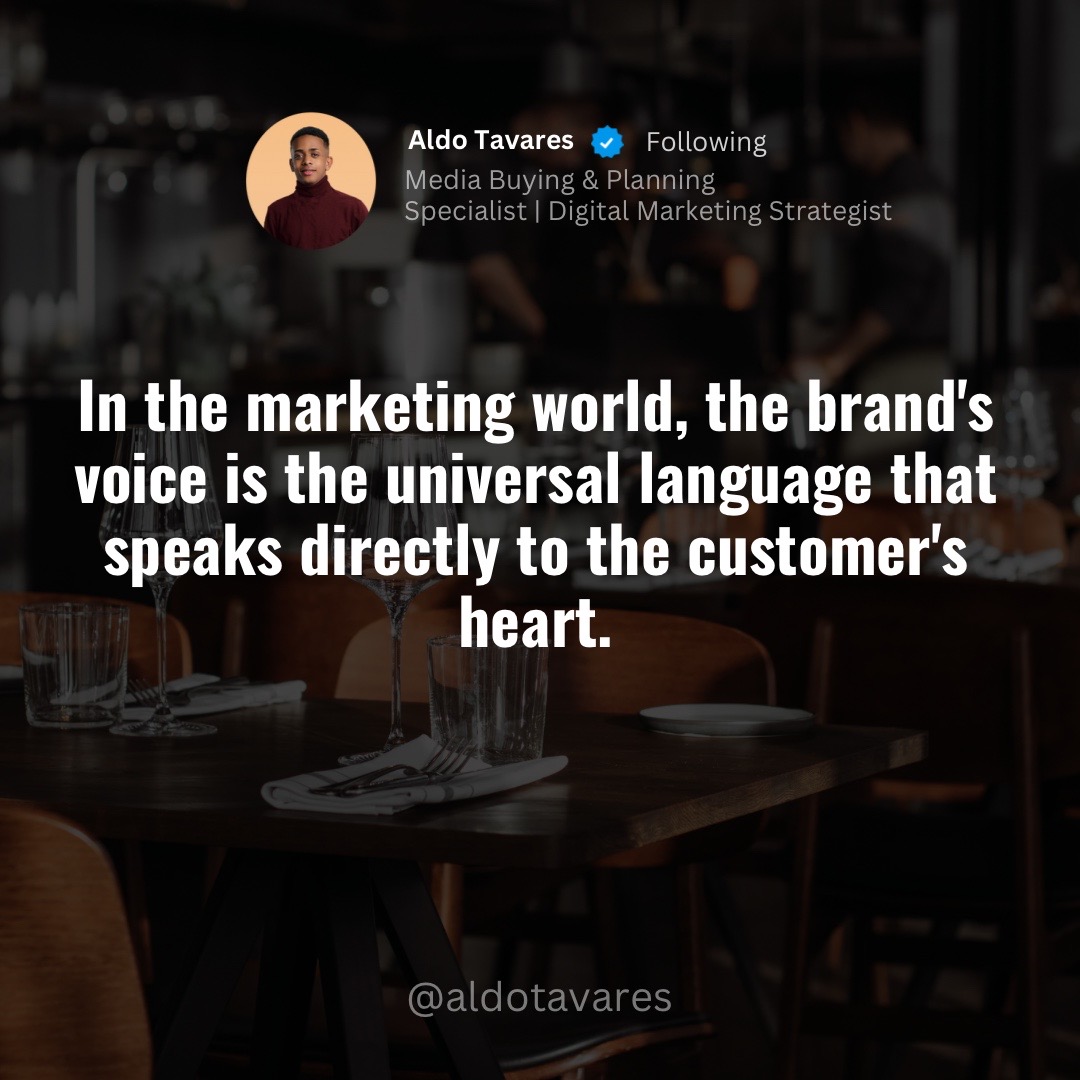 __tavaresaldo's tweet photo. .
The brand’s voice is one of the most crucial aspects for restaurants; by conveying a personality, lifestyle, and ideals, it fosters loyalty in a few words, forging lasting connections.
#LastingNarrative #MarketingStrategies #SolidConnection #branding https://t.co/I0jI4bz3xM