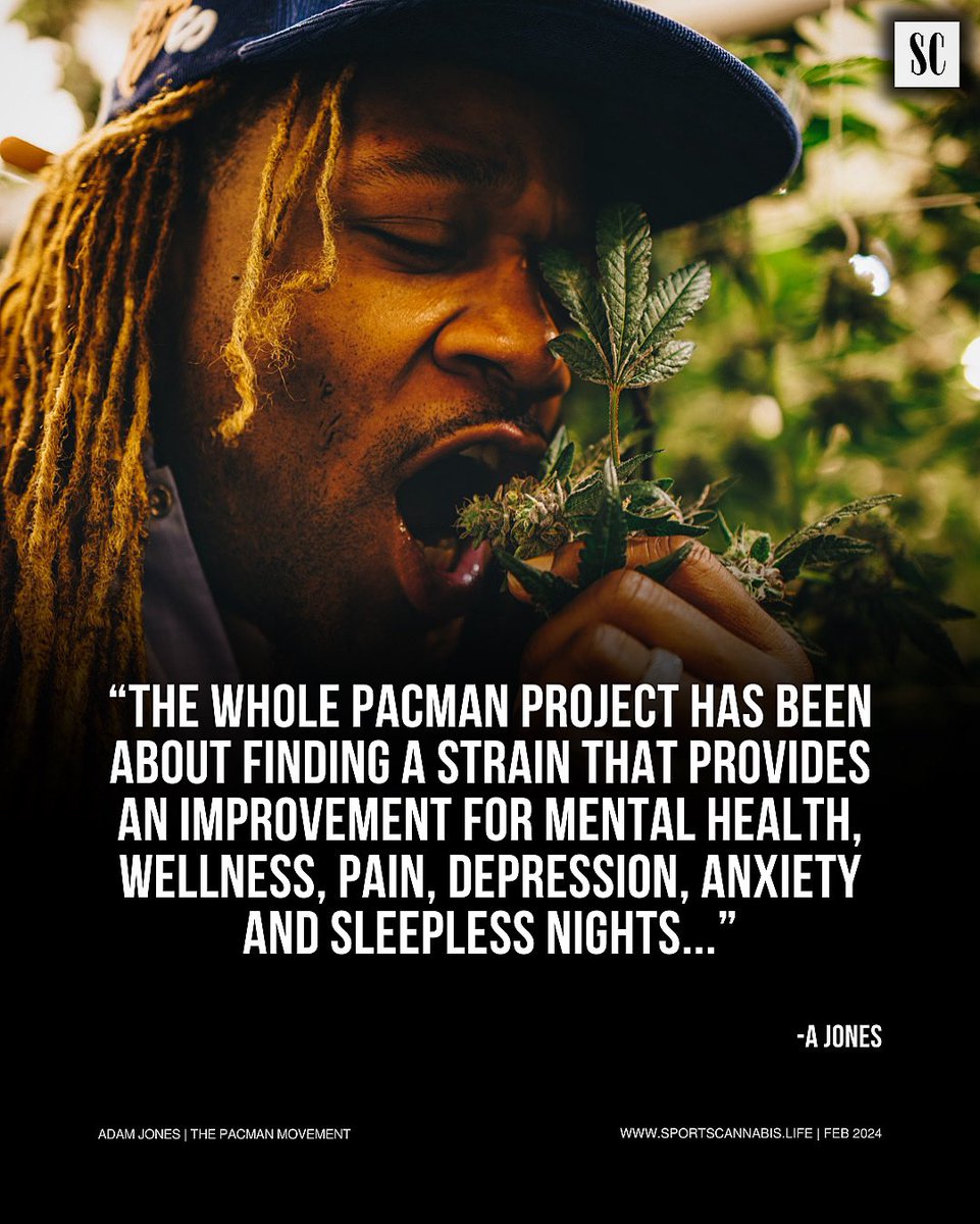 sports_cannabis's tweet photo. The PACMAN Movement

“The whole PACMAN project has been about finding a strain that provides an improvement for mental health, wellness, pain, depression, anxiety and sleepless nights.”

Read the Full Interview with Retired NFL Legend, Adam “ @REALPACMAN24 ” Jones On;
https://t.co/ghwN5U8VcF

#SportsCannabis #CannabisAthlete #Cannabis #AdamJones #PACMAN #NFL #Football #mentalhealthmonday #MentalHealth #Wellness #Advocate #Wellness #Depression #Anxiety #Sleep
#Pain #Recovery #Relief #ChangetheNarrative #breakthestigma