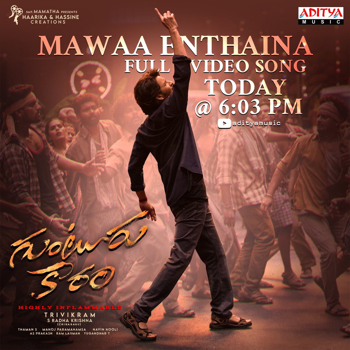SSMBUHD's tweet photo. #MawaaEnthaina Full Video Song (4K)

Link: https://t.co/K3cTzqLo0c

Super🌟 @urstrulyMahesh
#GunturKaaram #MaheshBabu https://t.co/TjZwVWlP0e