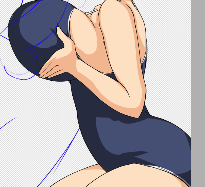 スク水シーンの着色作業を淡々と進めていたんご〆(‾・ω・‾)b
そしてやっぱりオッパイでかいなと思う訳ですw 