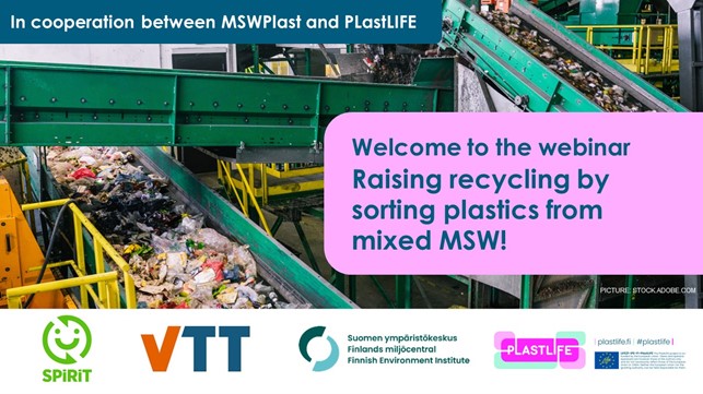SYKEint's tweet image. Finland struggles with reaching the recycling targets. One solution might be sorting the residual waste. Welcome to Raising recycling by sorting plastics from mixed MSW” webinar on March 6, 10-12:30 pm! Register now link.webropolsurveys.com/S/C3482A16AA0A…

@VTTFinland #SpiritProgramme #PlastLIFE
