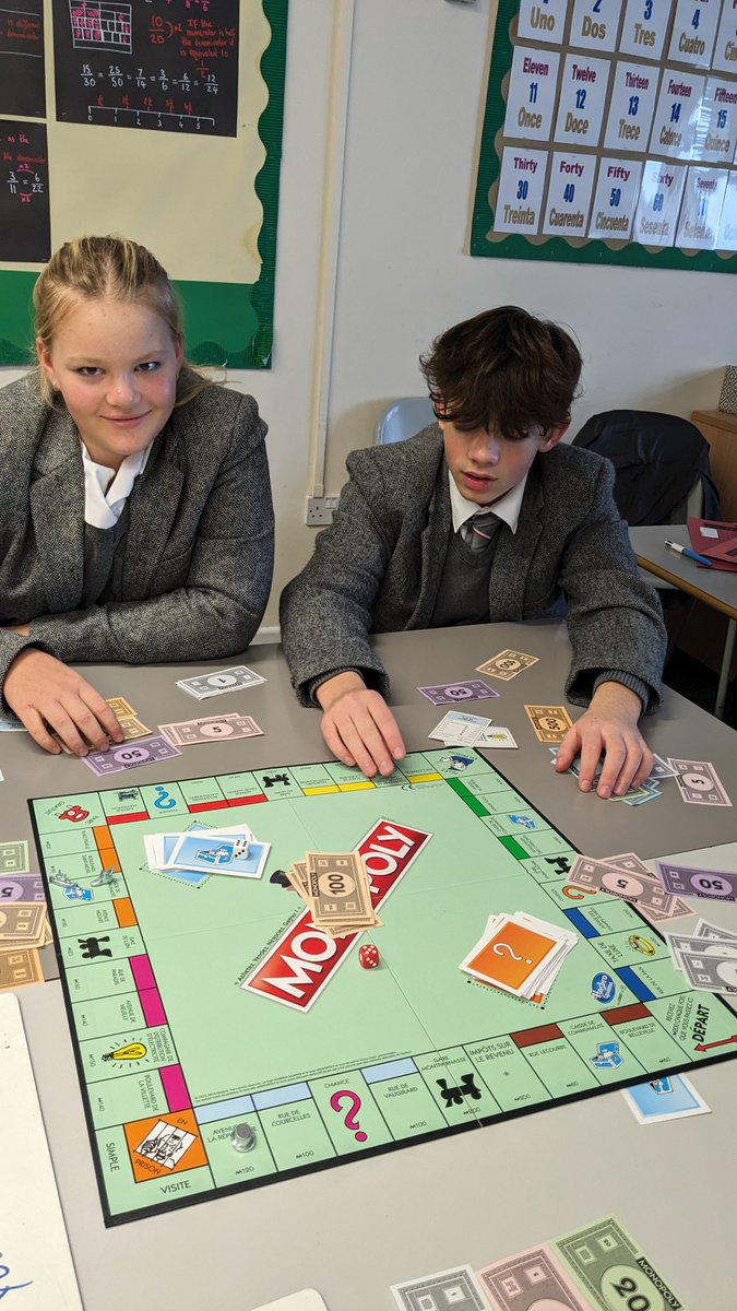 It was all fun and games in #French with #durlstonyr9
learning to say 'your turn' 'my turn' and 'can you...?' as  well as three digit numbers.