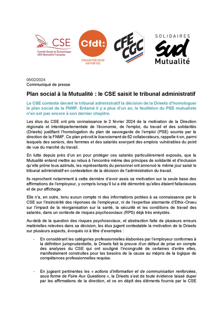 CSE de la Mutualité Française tweet media