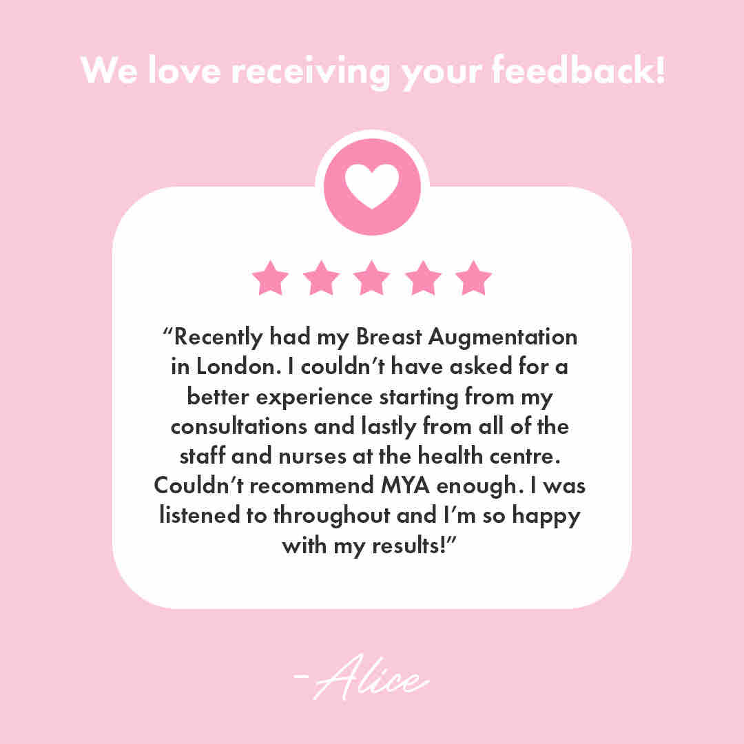 MYA_Tweet's tweet photo. We love receiving your feedback! ☺️👏💗

#myacosmeticsurgery #cosmeticsurgery #myagirl #feedback #reviews https://t.co/OrCcqiZgNf