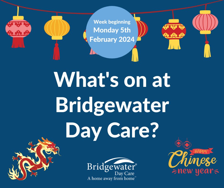 What's on this week at Bridgewater Day Care? Throughout the week we will be hosting lots of fun activities, themed around the Year of the Dragon! 🐉 Which year were you born in and what's your zodiac animal?!