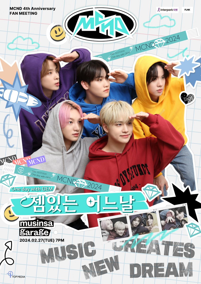 [📢] MCND 4TH FAN MEETING
"젬 있는 어느 날" (One day with GEM)
GEM💎, shall you come to MCND’s 4th year B-day Party🎉🎂?

📍 musinsa garage
🗓️ FEB 27(TUE), 7:00 PM (KST)
🎫 Interpark Ticket

For more specific details, please check the link below.
🔗 mcnd.bstage.in/community/boar…