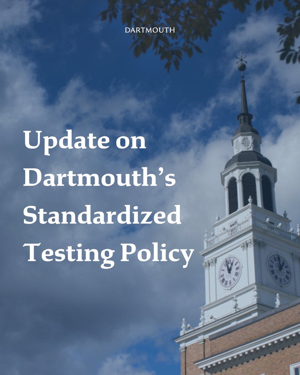 Beginning with the class of 2029, we will be reintroducing the standardized test requirement as a factor in our holistic, individualized review of applicants for undergraduate admission: bit.ly/4bsPs5m (1/5)