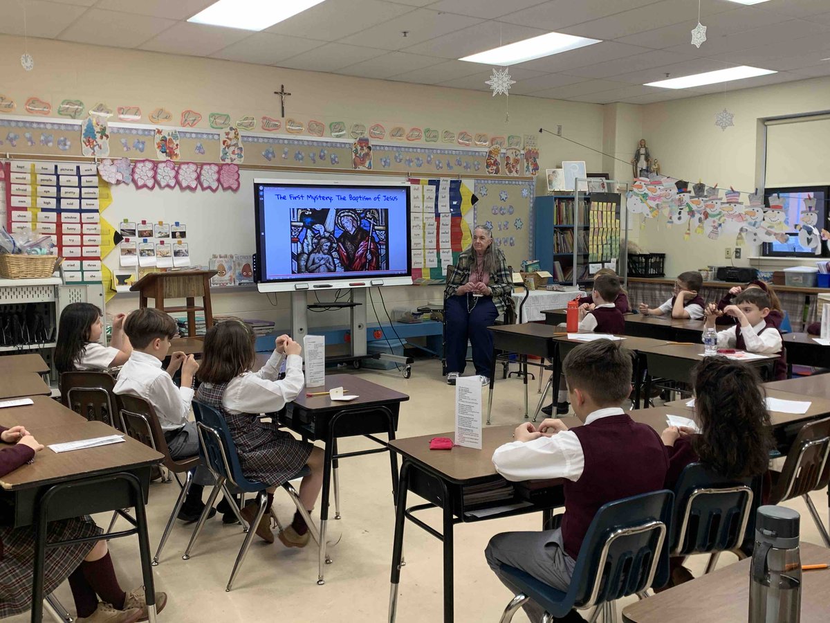 SjrSchool's tweet photo. What a beautiful CSW and we continue to share the spirit of the week.  Last Tuesday we celebrated our Nation with a school-wide rosary. https://t.co/DppqGuJLlD