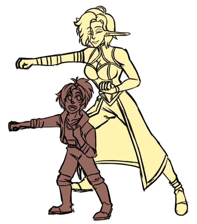 RatRatMoreRats's tweet photo. Some sketches I did for fun of 2 random characters interacting (some serious and some real silly)
I love the interactions the characters in the Echoing Realm campaign have with eachother, it's so fun!
#DnD #dndart https://t.co/NjkzI35HQj