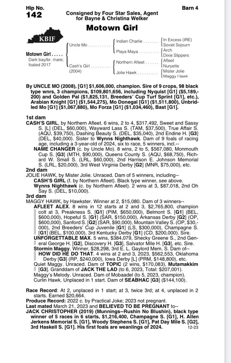 KarenLinGraves's tweet photo. From the consignment of Bayne and Chris Welker HIP 142 Motown Girl in foal to Jack Christopher Showing in Barn 4 #Fasig https://t.co/tC0tH7ZWvS
