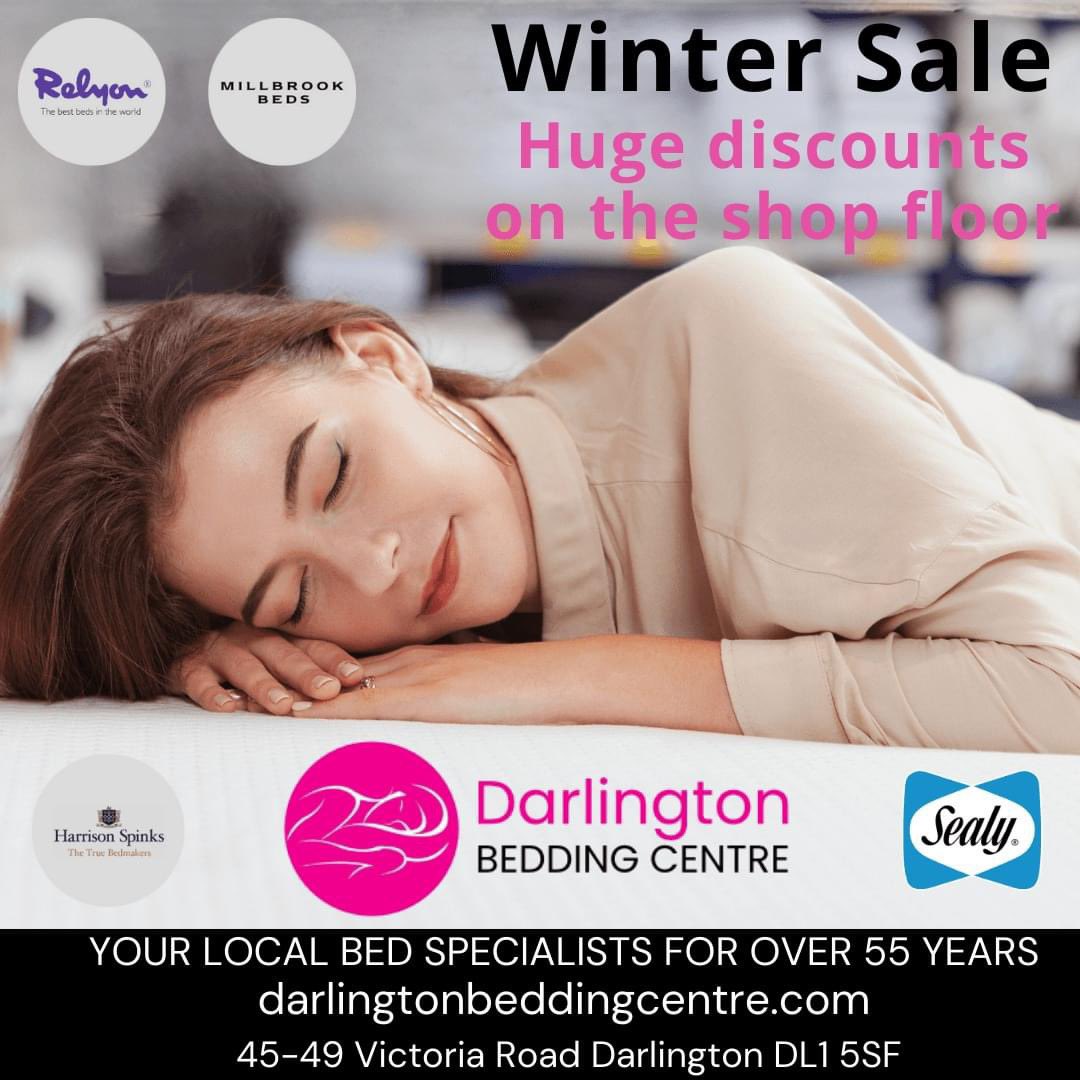 The Darlington Bedding Centre on Victoria is having a sale! A great showroom so try your 🛌 before you buy. Customer parking available 💤 darlingtonbeddingcentre.com #LoveDarlo