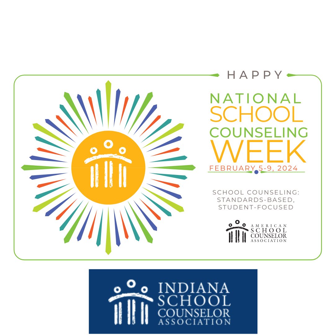 National School Counseling Week is Feb. 5-9. We are excited to recognize the work of the 121,000 #schoolcounselors across the nation including 2,001 in Indiana! #NSCW24