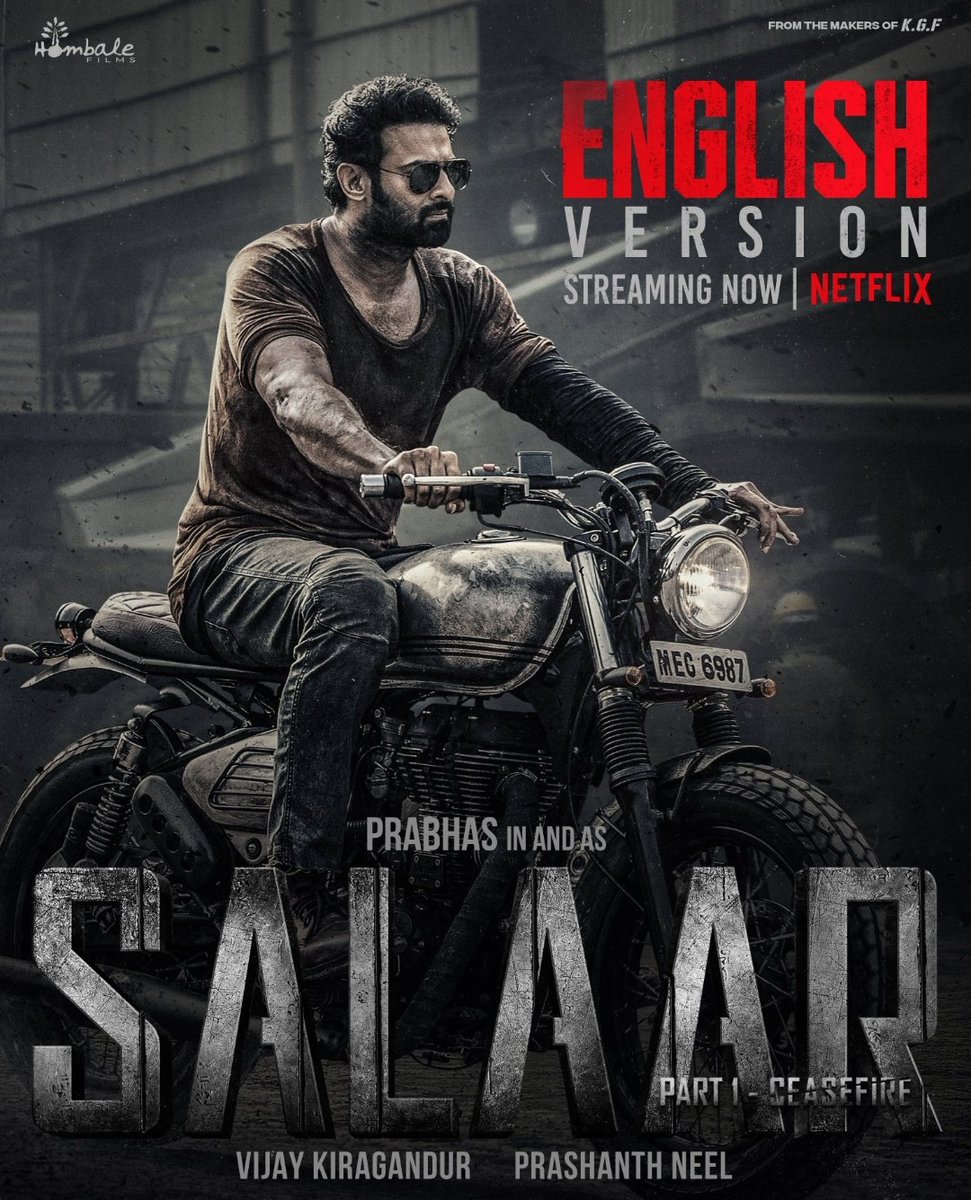 VTVFilmz's tweet photo. Salaar English Version Streaming Now On Netflix.. 🔥 ✴️ 🔥 ✴️
#Prabhas #Salaar #SalaarCeaseFire #SalaarEnglishOnNetflix #SalaarOnNetflix #PrashanthNeel #ShrutiHaasan
#PrithvirajSukumaran
#JagapathiBabu #Salaar2 #Netflix #HombaleFilms #VTV70MM https://t.co/0dgkijhMmo