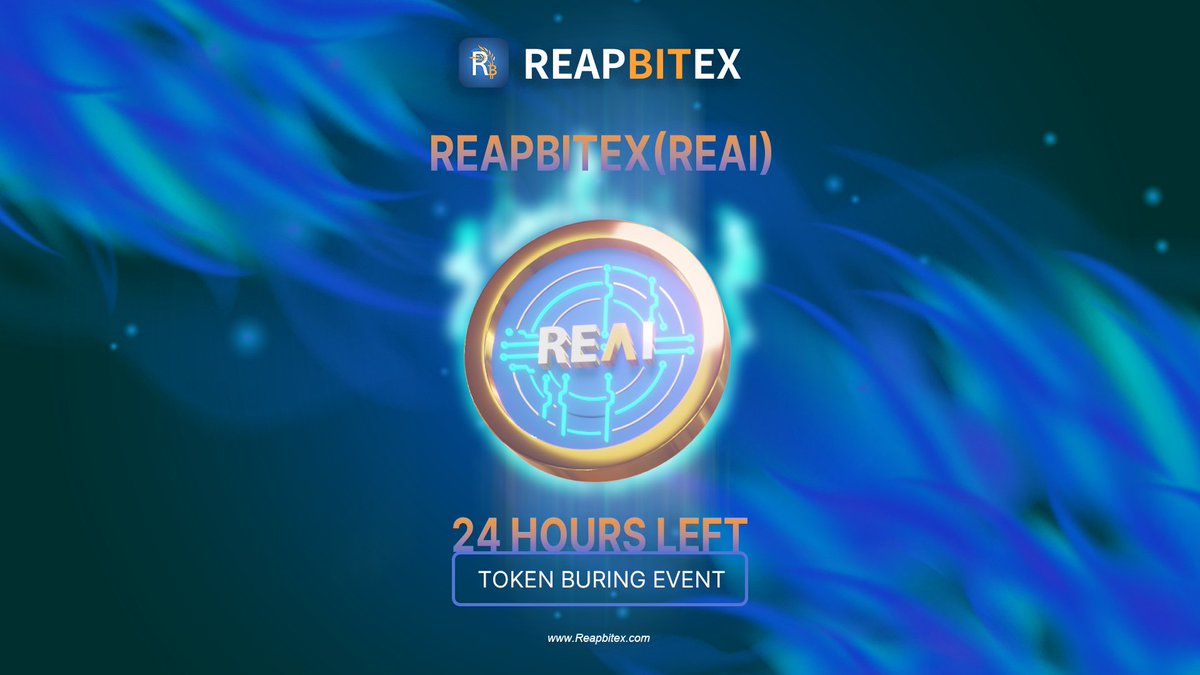 Reapbitex's tweet photo. 🔥 Exciting News Alert! 🔥 Gear up, Reapbitex Community! 🚀 In just 24 hours, witness history with our first-ever Token Burning Event on Feb 6th! 📆🔥 Join us as we intensify the value of our REAI coin, shaping the future of crypto. Don't miss the burn! 🔥🚀 #TokenBurning #REAI https://t.co/GuyYlClmPI