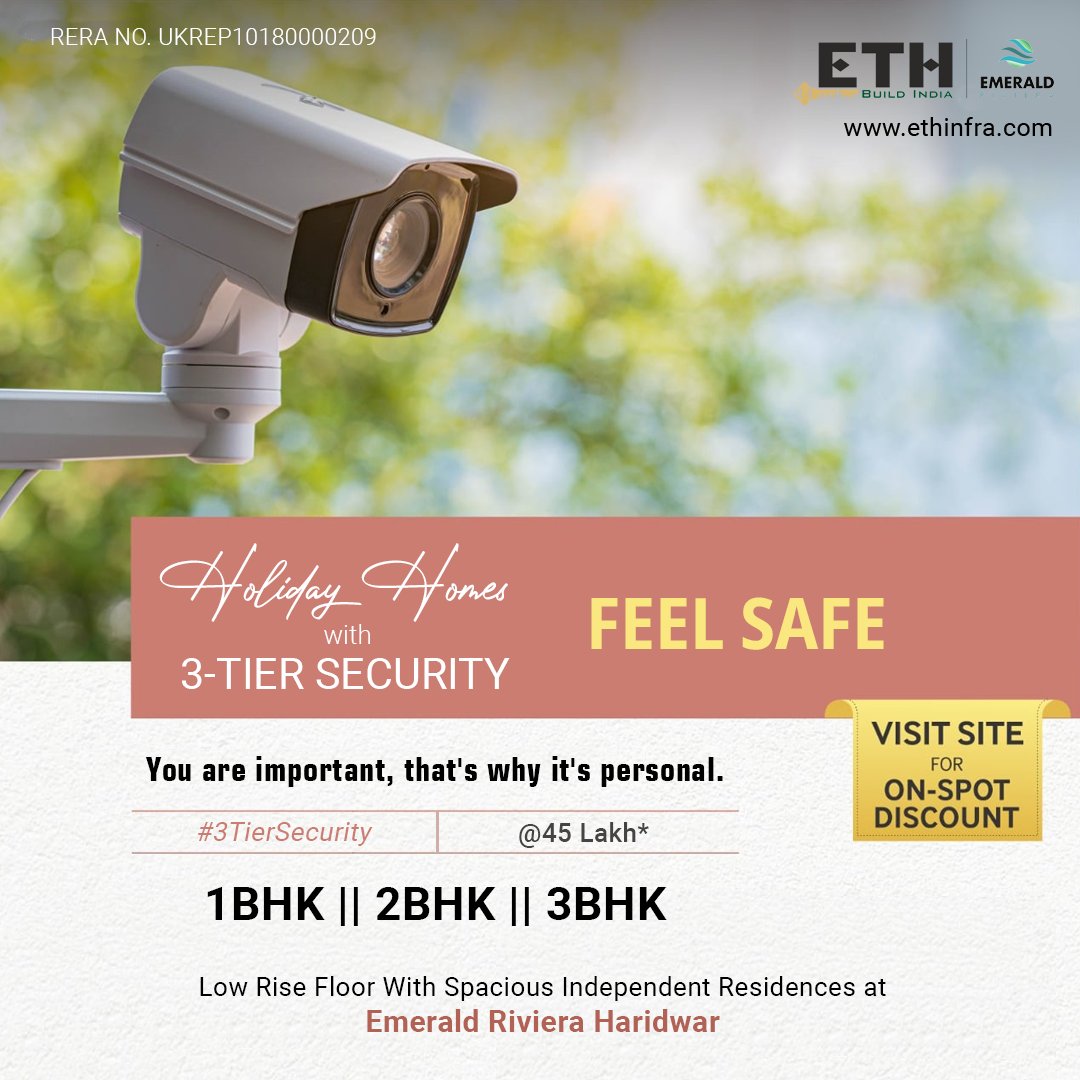 ethinfra1's tweet photo. Experience secure and comfortable living at Emerald Riviera - Luxury Holiday Homes in Haridwar by ETH INFRA. Enjoy a life where elegance, and comfort, together in luxurious flats in Haridwar. 
#ethinfra #emeraldriviera #haridwar #Uttarakhand #property #flatsforsale #apartment https://t.co/UJGSk0x8br