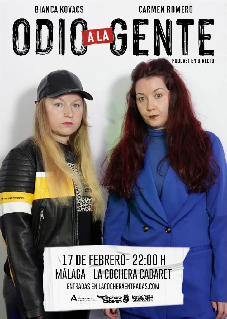 ALGmanagement's tweet photo. Llegan a #málaga @carmenromp y
@BiancaKovacs1 con su estilo único
📍 La Cochera Cabaret, Málaga
🗓️ 17/2
⏰ 22:00 H
@lacocheracabare
⬇️⬇️
https://t.co/IbPD5NvSkF
#entretenimeinto #cultura #humor #comedia #comicas
#odioalagente #carmenromero #biancakovacs
#lacocheracabaret https://t.co/SJe1dxoQOY