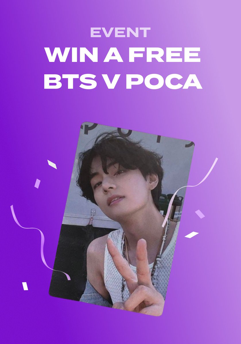 Kpop_bunjang's tweet photo. [BTS Monthly Giveaway: V] Win a FREE V POCA!

💜 How to enter:    
👉 Follow me + RT this tweet 
🗓️ ~Feb. 12th (KST)    
🎁 1 winner / BTS V taehyung photocard      

Is there a product you'd love to get your hands on? Browse BUNJANG and let us know! @Kpop_bunjang
It might just be the next event!🎁👉https://t.co/ZsVvvl1y72 

#kpopgiveaway #kpop #event #army #taetae #rm #namjoon #jhope #jungkook #suga #jin #jimin #bunjangevent