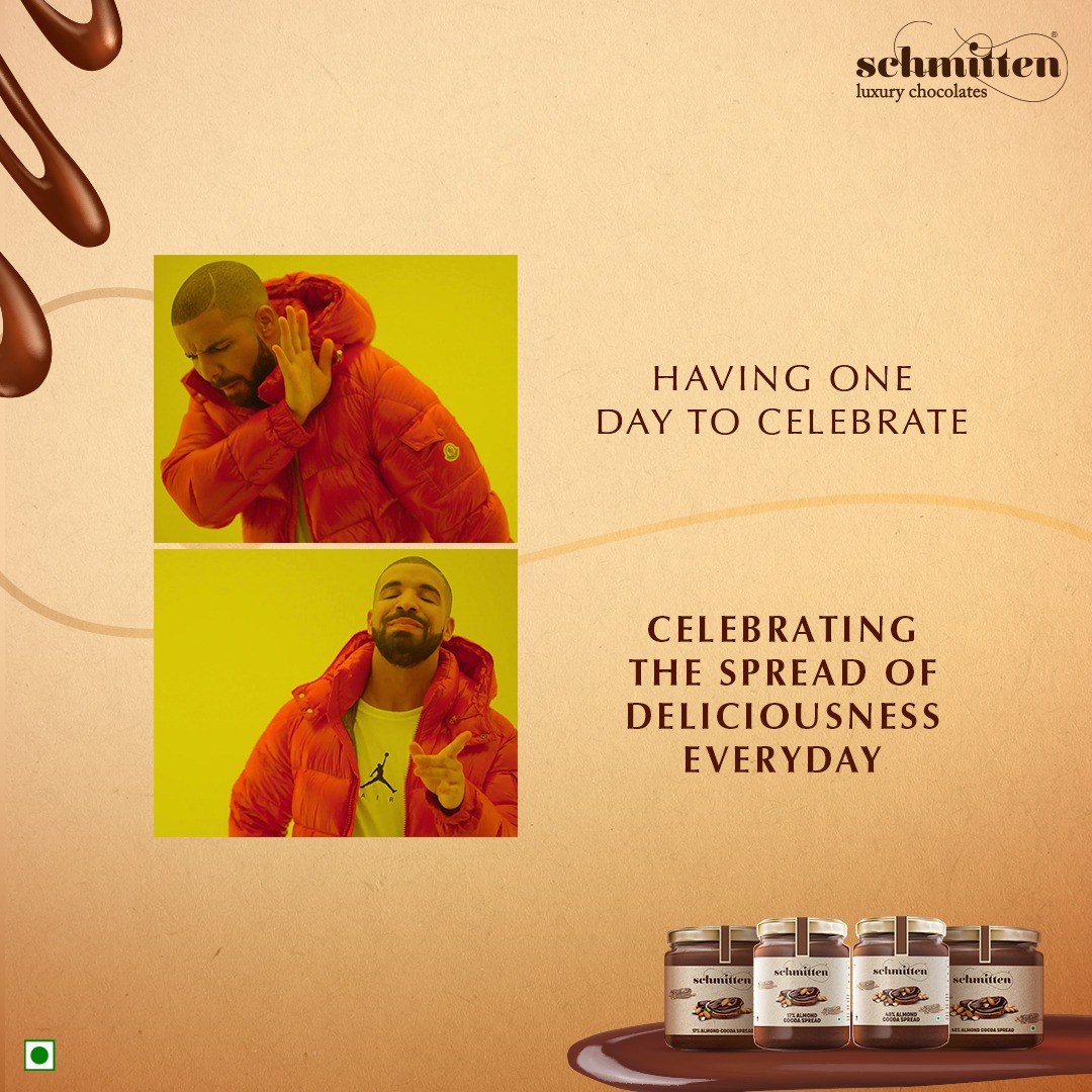 Schmitten_Choco's tweet photo. Because spreading deliciousness should be an everyday affair!
.
#Schmitten #schmittenchocolates #luxurychocolates #chocolatespread #spreads #spreadhappiness #hazelnut #hazelnutspread #cocoa #chocolatelover #chocolateforeveryone #spreadday #chocolatespreadday https://t.co/vlvPBvzBKv