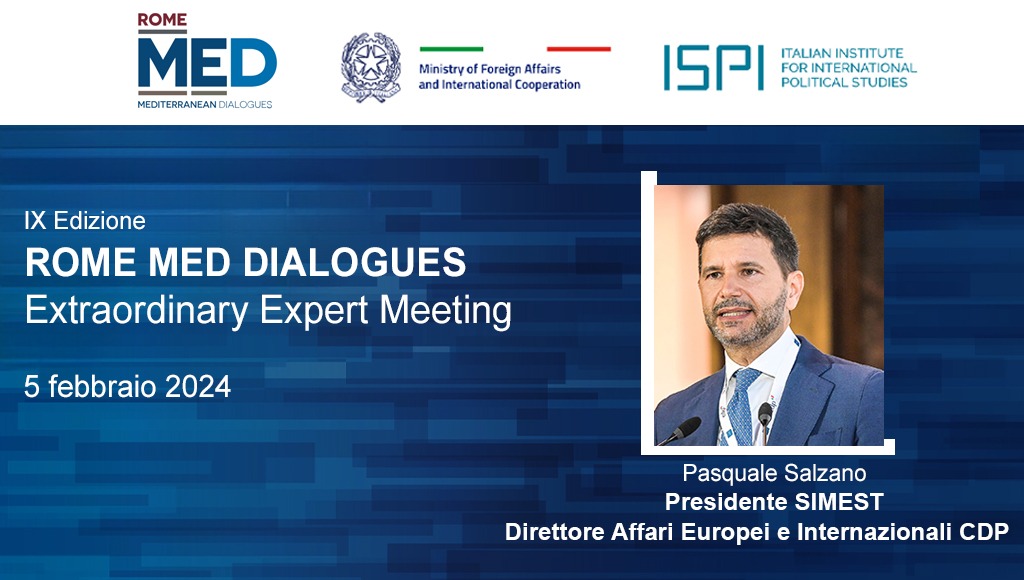 SIMEST_IT's tweet photo. Oggi #5febbraio dalle 12:00 il Presidente #SIMEST e Direttore Affari Europei e Internazionali di @GruppoCDP @PSalzano interverrà a #MEDDialogues "Extraordinary Expert Meeting", organizzato da @ItalyMFA e @ispionline.
🔴Segui l'evento qui 👇https://t.co/D7u3D0VSwU https://t.co/JAP3fE3Q42