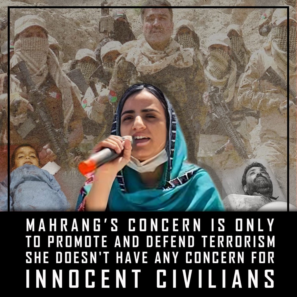 MahrungB's tweet photo. ماہ رنگ بلوچ مچھ کے معصوم لوگوں کے قتل کا جواب دو
#MahrangAdvocatesTerrorist
#BalochistanRejectsMahrang
#BYCVoiceOfBLA
#Balochistan
#BalochistanStandsWithKashmir https://t.co/jIG2ZvxADT