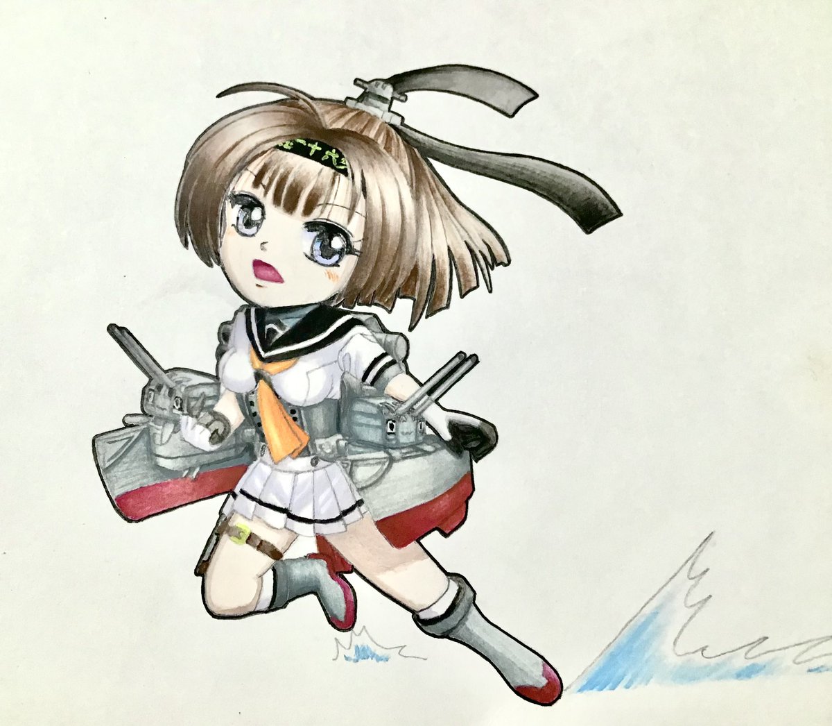 秋月(艦これ) 「#見た人もなにか無言で駆逐艦をあげる 」|真オーゼ（(@_@))のイラスト