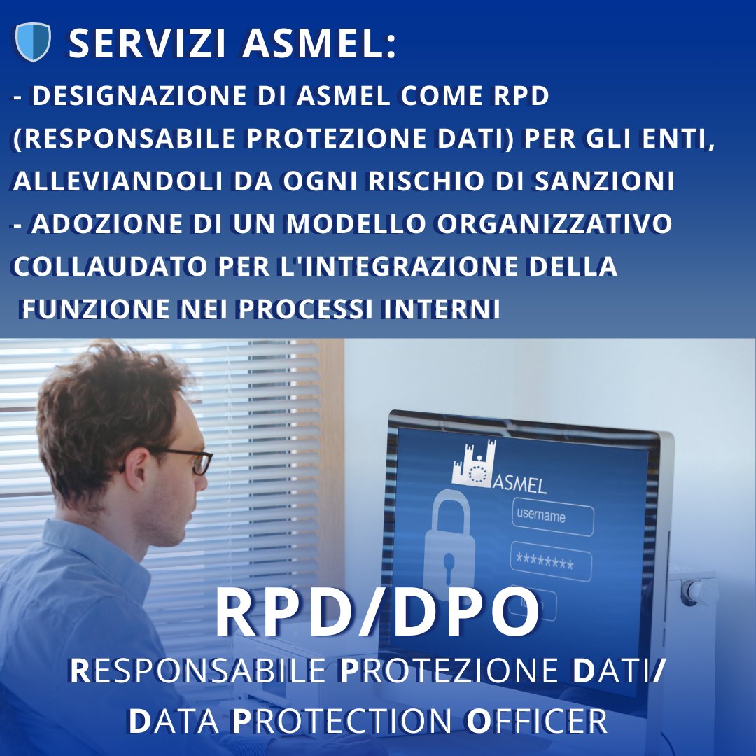 AsmelComuni's tweet image. 🔒 Privacy Comuni : Asmel offre supporto RPD/DPO

Da anni, Asmel fornisce supporto a numerosi #Comuni e #società partecipate per garantire la #conformità normativa e tecnica in materia di #protezione dei #dati personali.

📩 Per info: dpo@asmel.eu

#SicurezzaInformatica #Privacy