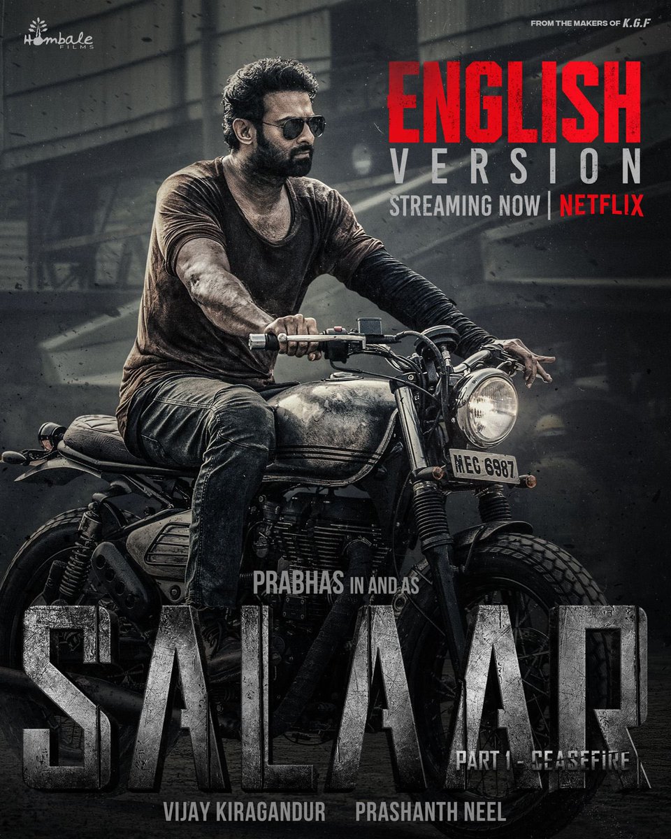 On MASSive demand, the epic action saga of #Salaar, now in 𝐄𝐧𝐠𝐥𝐢𝐬𝐡 on @Netflix for audiences across the globe! bit.ly/SalaarCeaseFir… #SalaarEnglishOnNetflix #SalaarCeaseFire #Prabhas #PrashanthNeel @shrutihaasan @VKiragandur @hombalefilms @ChaluveG @IamJagguBhai