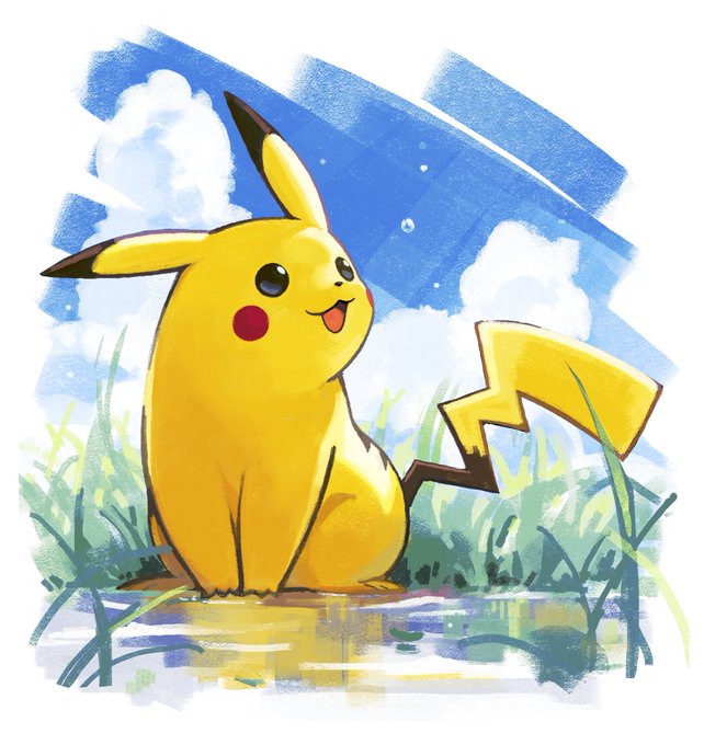 「pikachu sitting」Fan Art(Latest)