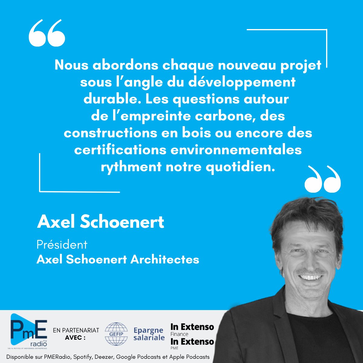 [INTERVIEW] 🎙️
🔊Ecoutez sur : lnkd.in/eVMcVpXQ
Pauline Riglet interviewe Schoenert Axel, Président de Axel Schoenert architectes qui nous livre son #expérience sur <a href="/pmeradio_tv/">PMERadio_tv</a> 
🤝En partenariat avec #GEFIP et <a href="/InExtensoFT/">In Extenso Finance</a>
👉Tous nos #podcasts sur btobradio.tv