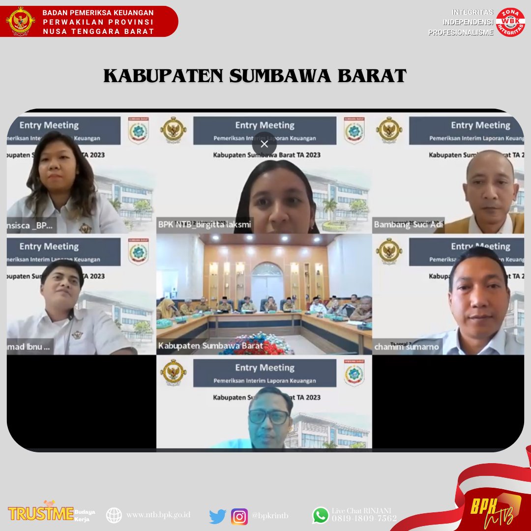 bpkrintb's tweet photo. Dalam sambutannya, Kepala BPK NTB menyampaikan “Selanjutnya kami juga akan selalu mengingatkan bahwa semua pemeriksaan yang telah dilaksanakan BPK akan lebih bermanfaat/berguna apabila diikuti dengan tindak lanjut sebagaimana yang disarankan oleh BPK”.

#bpkri #bpkrintb #trustme https://t.co/Fcice4PDWJ