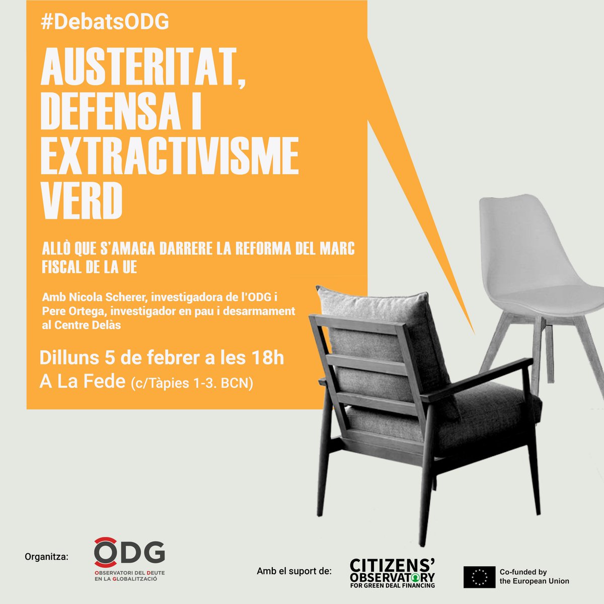 Avui tindrem una conversa de luxe a @Lafede_cat:

🔴AUSTERITAT, DEFENSA I EXTRACTIVISME VERD
🗣️Amb <a href="/NicolaKSch/">Nicola Scherer</a>, investigadora de l'ODG i @PereOrtega, del <a href="/CentreDelas/">Centre Delàs</a>.
📅Dilluns 5/02 a les 18h. No hi falteu!

Info i inscripcions➡️odg.cat/blog/debats-od…
