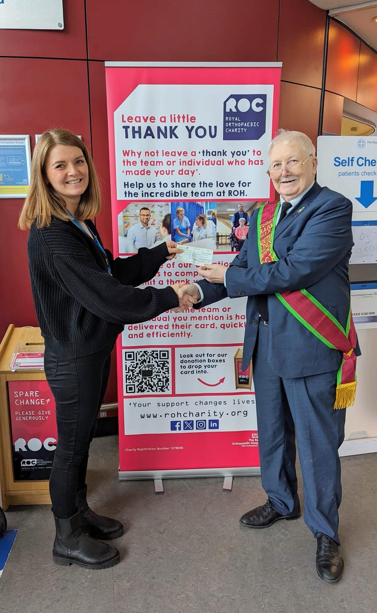 We'd like to say a huge #thankyou to Officers and Brethren at South Lincolnshire Provincial Grand Lodge for choosing the ROH oncology service as their Charity representative this year. To find out more visit: rohcharity.org/latest-news/ #NHSCharity #Fundraising #charityoftheyear