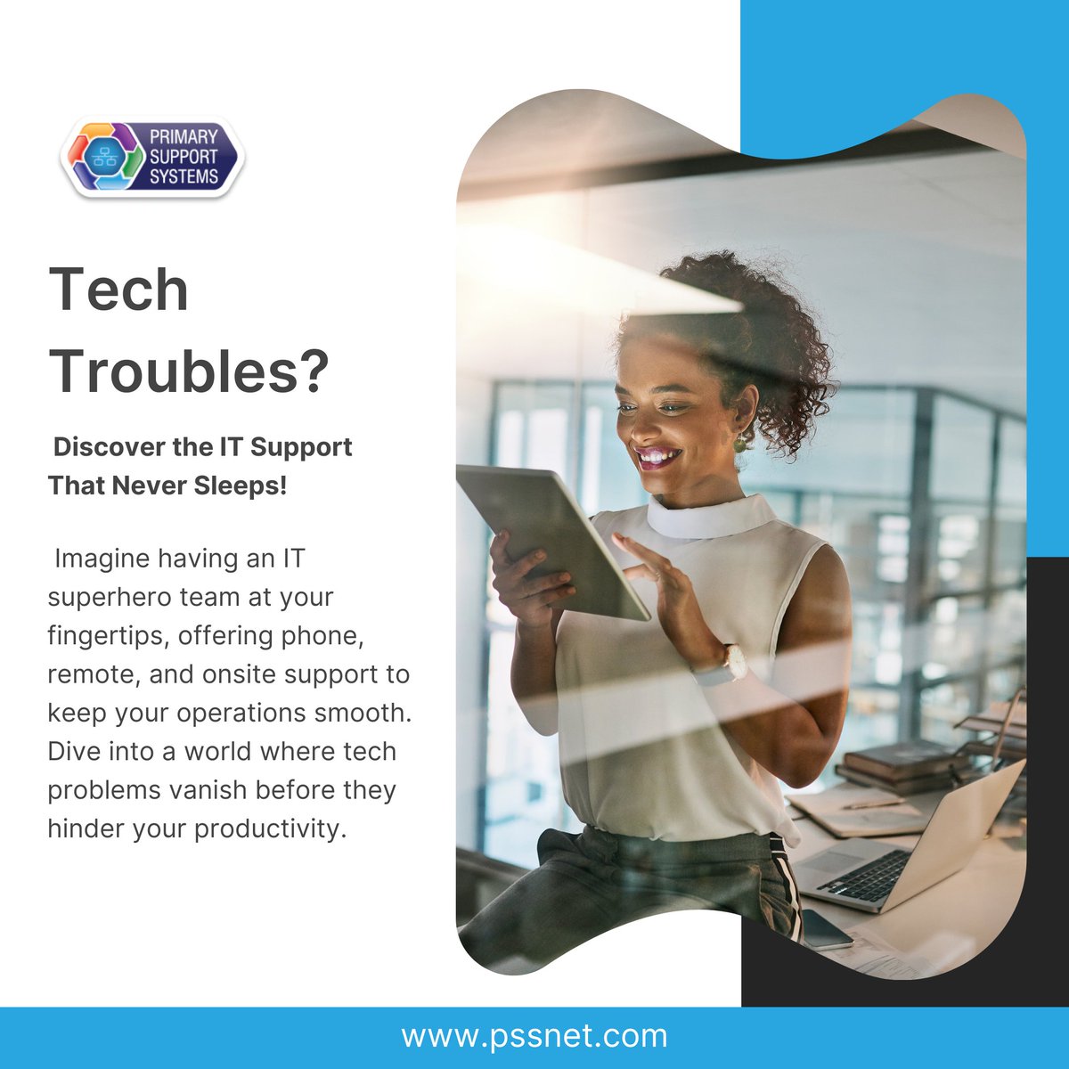PSSADM's tweet image. Tech Troubles? Discover the IT Support That Never Sleeps!

Imagine having an IT superhero team at your fingertips, offering phone, remote, and onsite support to keep your operations smooth.

#techtroublesnomore #itsupportsuperheroes 

💥Website: pssnet.com