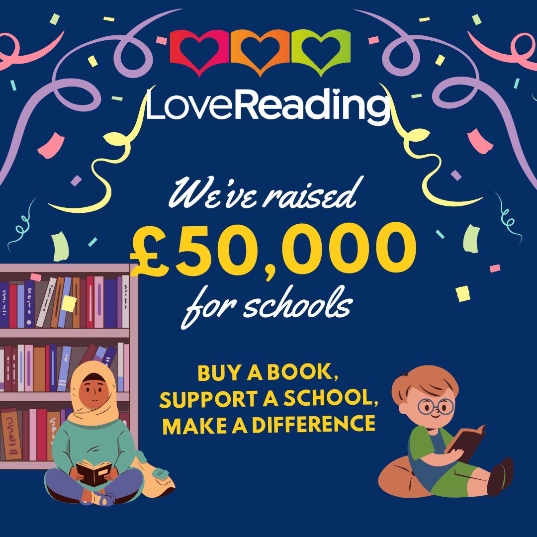 From the books you've purchased on <a href="/LoveReadinguk/">LoveReading</a> and <a href="/lovereadingkids/">LoveReading4Kids</a> we've raised £50,000 for schools so far.
Shop with us and up to 25% is donated to schools close to your heart and for those in need.
Spread the word about what we do and help us raise even more.

#booktwitter