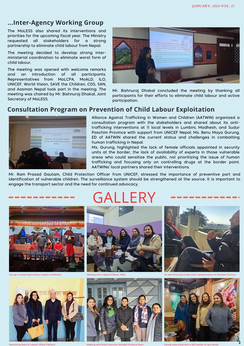 Alliance87Nepal's tweet photo. We are delighted to connect with you through our monthly newsletter for January 2024. #saynotochildlabor #stopchildlabour #stophumantrafficking #Alliance8.7 #Alliance8.7Secretariat #pathfinder #Nepal https://t.co/cQ5fWu3X98