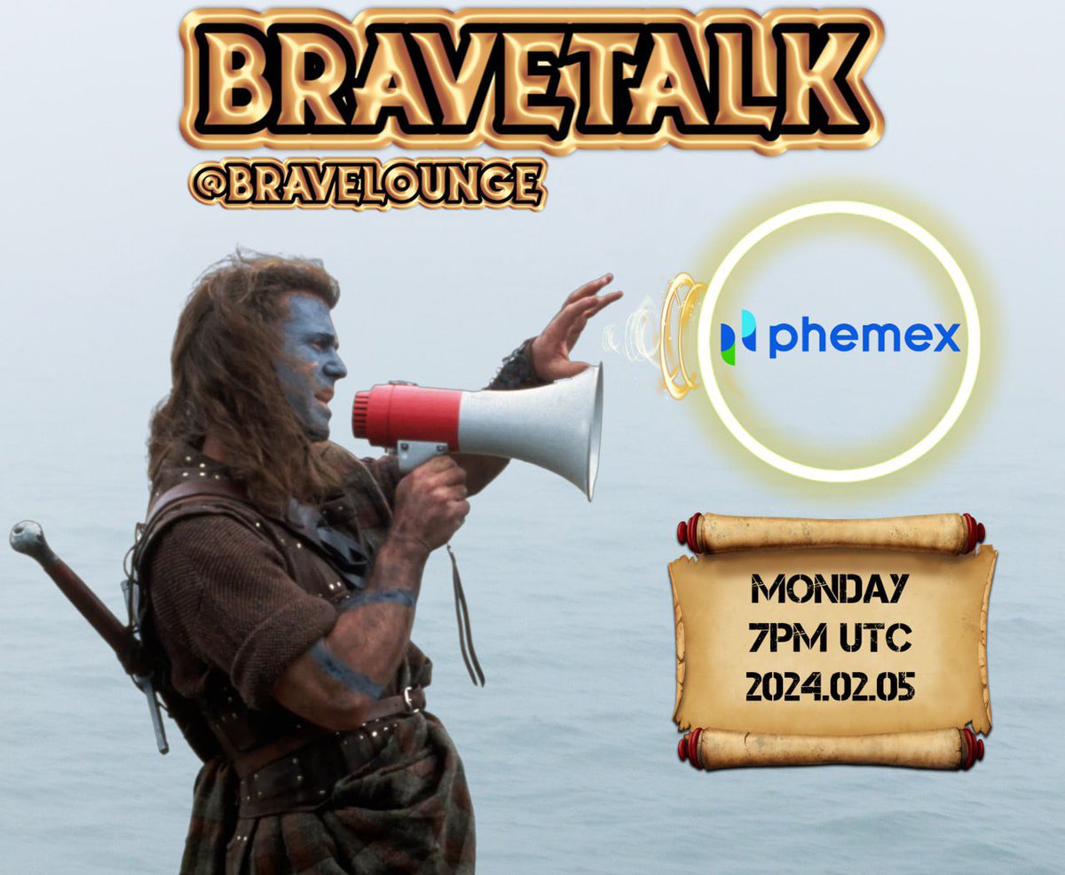 Bravetalk AMA today with @Phemex_official 

Don’t miss this chance to find out more about our new partnership. Looking forward to hear something bullish, together with @Federico0x and @aresabi_ 🎙️