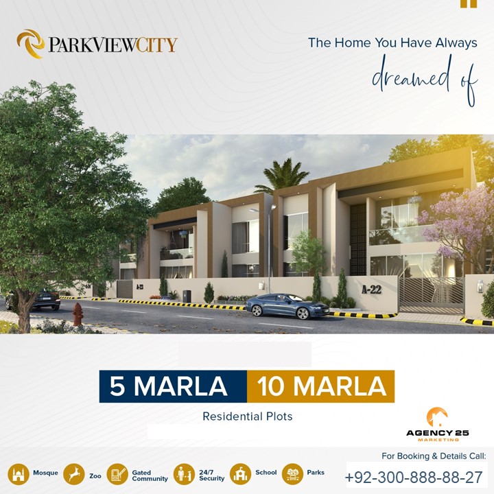 Park View City Lahore! 
5, 10 Marla & 1 Kanal Park View City Lahore
Call Now
+92-300-888-88-27
#agency25
#agency25official
#parkviewcitylahore
#residentialplot
#5marla
#10marla
#1kanal
#newbooking