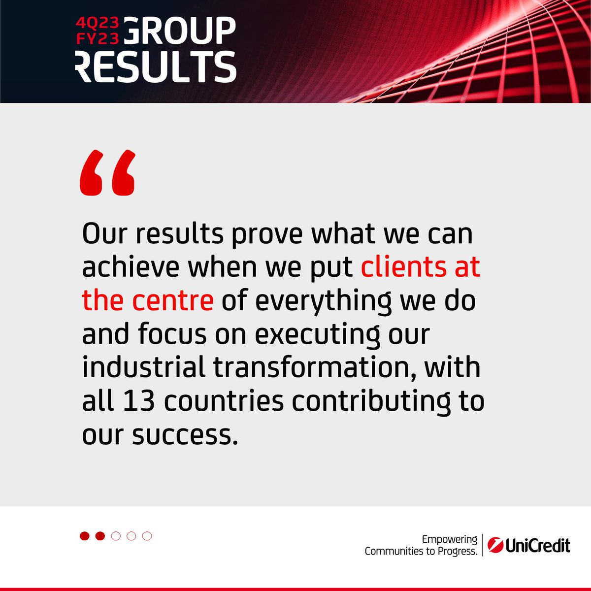 UniCreditEurope's tweet photo. 🎙️ "Our results prove what we can achieve when we put clients at the centre of everything we do."

🗣️ Andrea Orcel - Group CEO

⬇ Click below to find all the materials and listen to the audio webcast

📌 #UniCredit #UniCreditUnlocked #FinancialResults