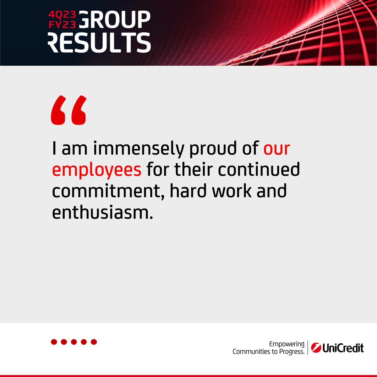 UniCreditEurope's tweet photo. 🎙️ "Our results prove what we can achieve when we put clients at the centre of everything we do."

🗣️ Andrea Orcel - Group CEO

⬇ Click below to find all the materials and listen to the audio webcast

📌 #UniCredit #UniCreditUnlocked #FinancialResults