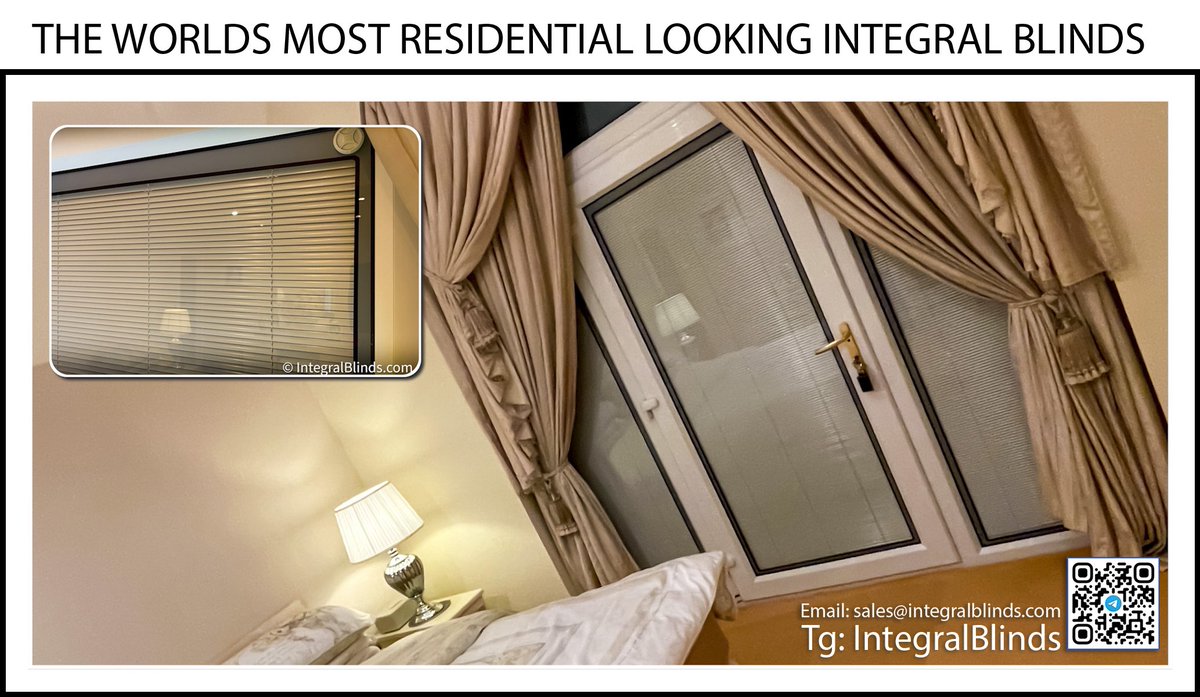 Integral Blinds are blinds that are between the panes that form your double glazed units in your window or door frames. Because of this they never need cleaning nor can they be easily damaged.

They are usually operated using our own enhanced permanent magnet controls but are